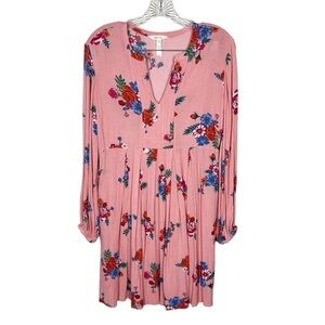 Matilda Jane Let’s Go Out Pink Floral Long Sleeve Flowy Dress  Size Medium Rayon
